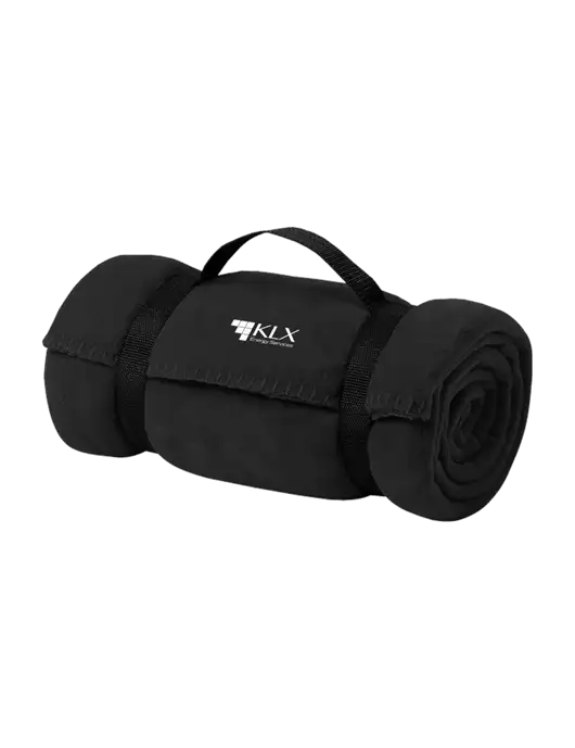 Casual Black Fleece Blanket With Strap w/KLX Logo