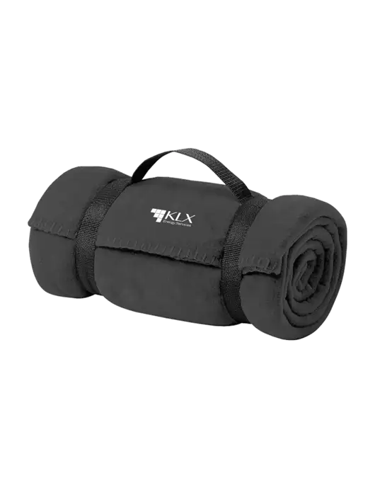 Casual Midnight Heather Fleece Blanket With Strap w/KLX Logo