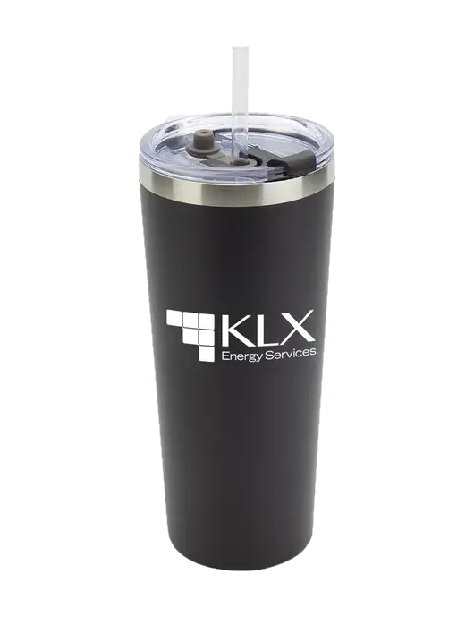 Brighton Black 20 oz Insulated Tumbler & Straw w/KLX Logo