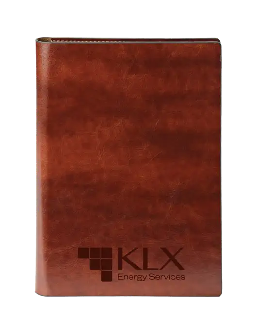 Fabrizio Brown 7 x 9.625 Padfolio & Notepad w/KLX Logo