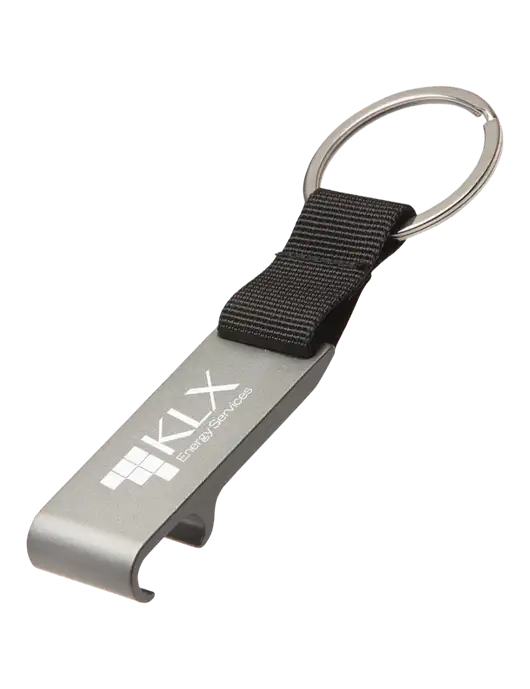 Gunmetal Bottle Opener & Key Ring w/KLX Logo