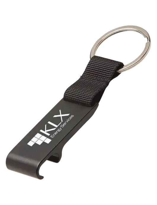 Black Bottle Opener & Key Ring w/KLX Logo