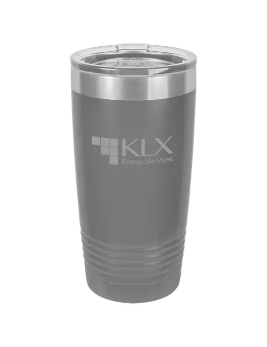Polar Camel 20 oz Powder Coated Grey Vacuum Insulated Tumbler  w/KLX Logo