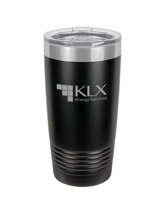 Polar Camel 20 oz Powder Coated Black Vacuum Insulated Tumbler w/KLX Logo