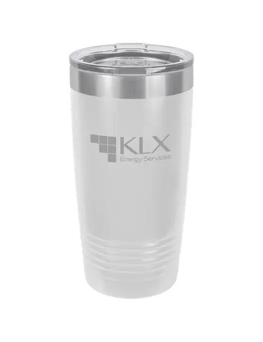Polar Camel 20 oz Powder Coated White Vacuum Insulated Tumbler  w/KLX Logo