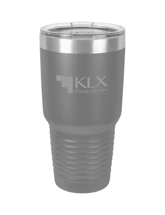 Polar Camel 30 oz Powder Coated Grey Vacuum Insulated Tumbler w/KLX Logo