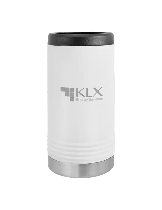 Polar Camel Powder Coated White Vacuum Insulated Slim Beverage Holder w/KLX Logo
