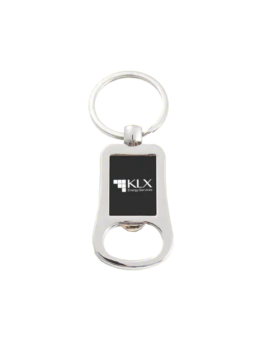 Silver & Black Bottle Opener Keychain w/KLX Logo