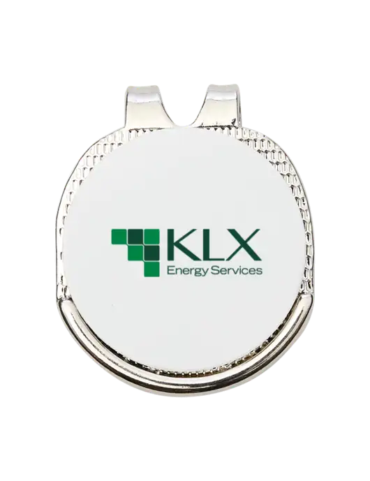 Antique Silver Hat Clip w/Golf Ball Marker w/KLX Logo