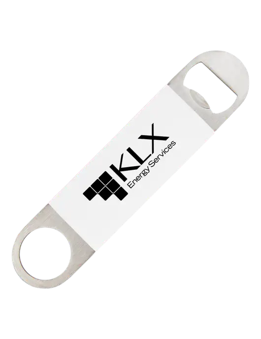 White Bottle Opener with Silicone Grip w/KLX Logo