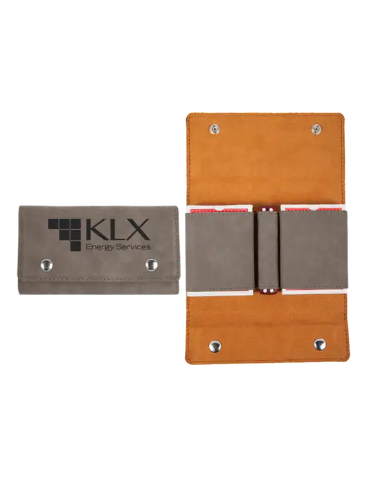 Grey Leatherette Card & Dice Set w/KLX Logo