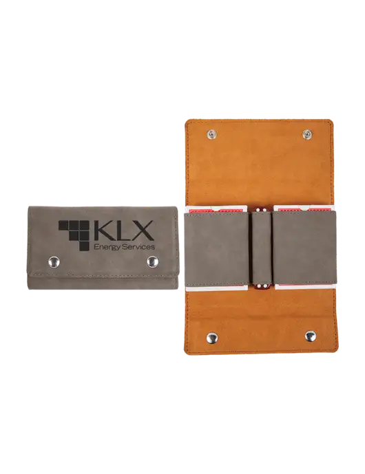 Grey Leatherette Card & Dice Set w/KLX Logo