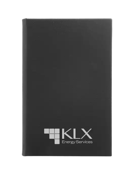 Black Leatherette 5.25 x 8.25 Journal w/KLX Logo