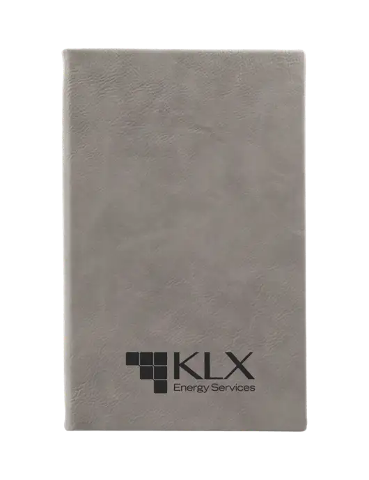 Grey Leatherette 5.25 x 8.25 Journal w/KLX Logo