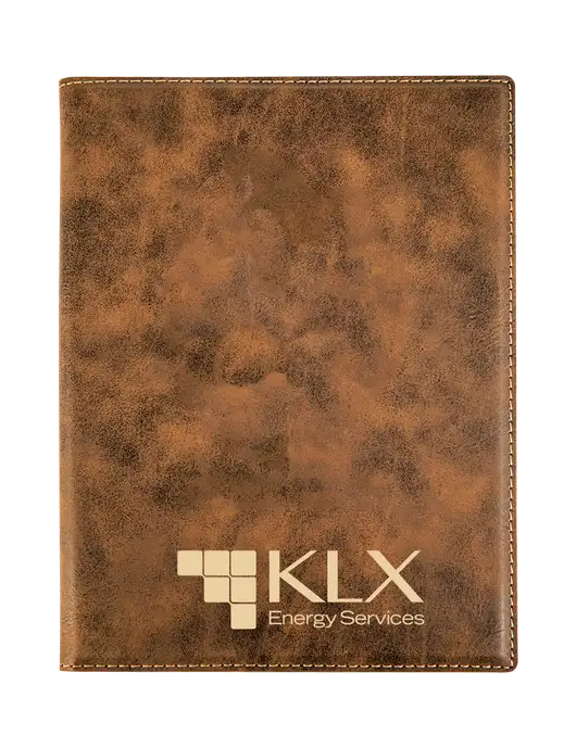 Rustic Leatherette 7 x 9 Portfolio with Notepad w/KLX Logo
