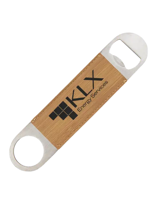 Bamboo Leatherette Bottle Opener w/KLX Logo