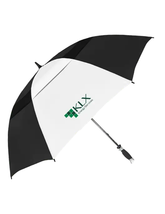 Black/White Vented Typhoon Tamer Golf Umbrella w/KLX Logo