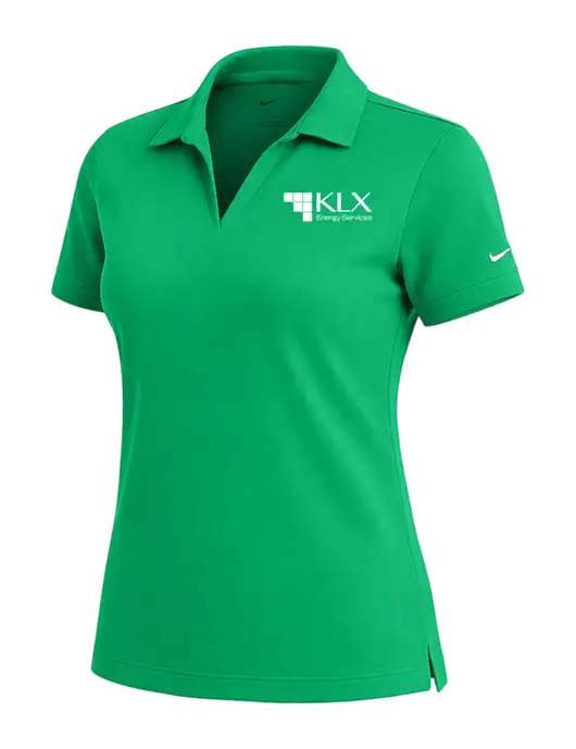 NIKE Kelly Green Womens Dri-Fit Micro Pique Polo w/KLX Logo