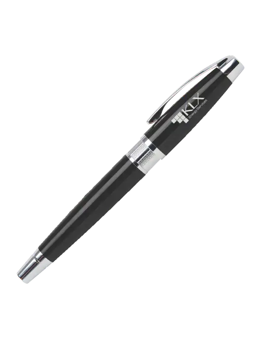 Masscotti Black Rollerball Pen - Black Ink w/KLX Logo