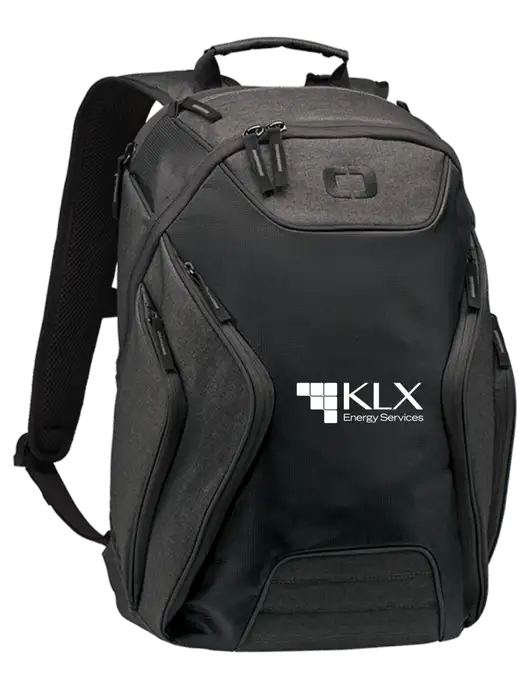 OGIO Black/Heather Grey Hatch Laptop Backpack
 w/KLX Logo