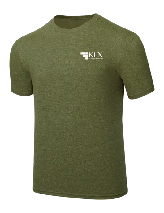 Simply Soft Military Green Frost 4.5oz Poly/Combed Ring Spun Cotton T-Shirt w/KLX Logo