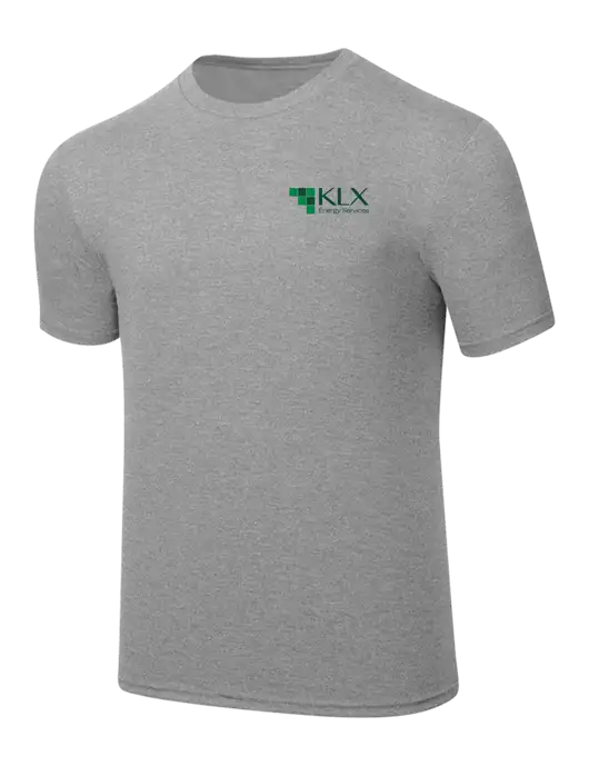 Simply Soft Heathered Light Grey 4.5oz  Poly/Combed Ring Spun Cotton T-Shirt w/KLX Logo