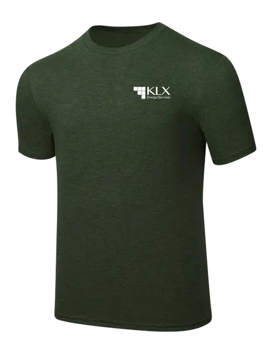 Simply Soft Heathered Forest Green 4.5oz  Poly/Combed Ring Spun Cotton T-Shirt w/KLX Logo