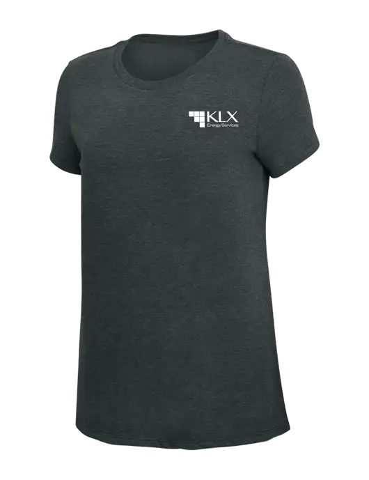 Womens Simply Soft Black Frost 4.5oz Poly/Combed Ring Spun Cotton T-Shirt w/KLX Logo