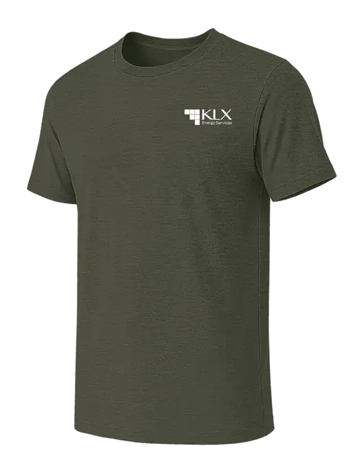 BELLA+CANVAS Heather Dark Military Green CVC Short Sleeve Tee w/KLX Logo