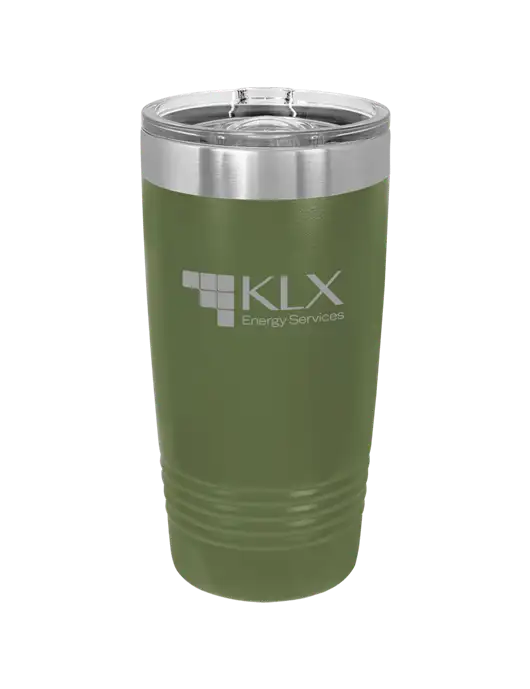 Polar Camel 20 oz Powder Coated Military Green Vacuum Insulated Tumbler w/KLX Logo