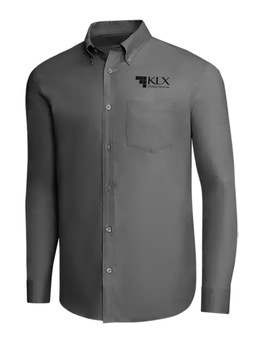 Brooks Brothers Dark Grey Wrinkle-Free Stretch Pinpoint Shirt w/KLX Logo