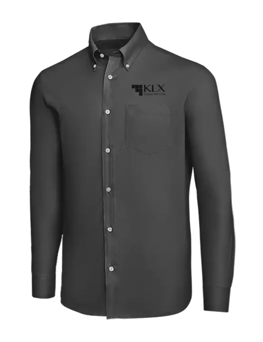 Brooks Brothers Dark Grey Wrinkle-Free Stretch Nailhead Shirt w/KLX Logo
