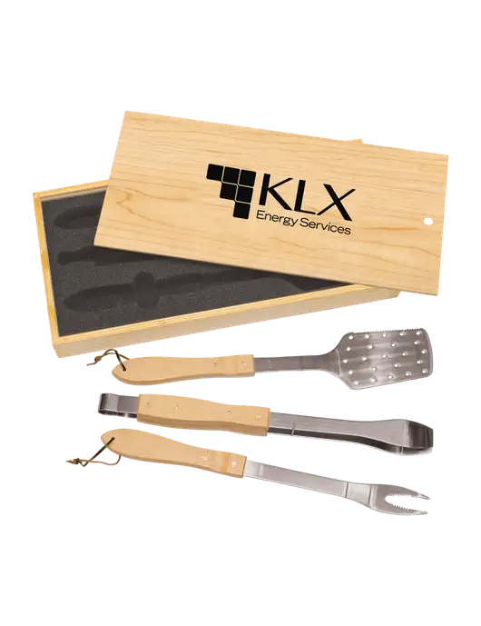 Wood BBQ Gift Set w/KLX Logo