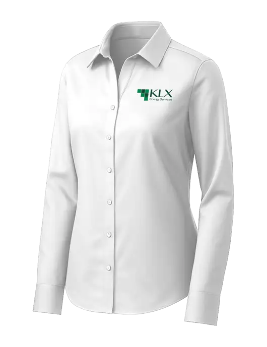 Brooks Brothers Womens White Wrinkle-Free Stretch Pinpoint Shirt w/KLX Logo