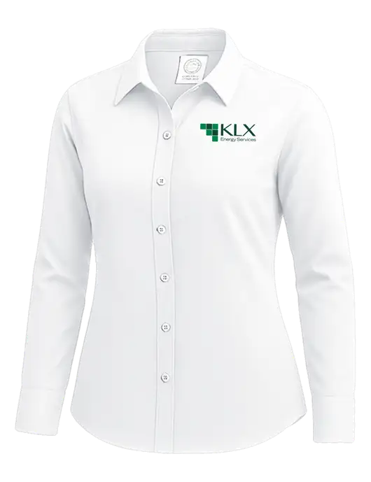 Brooks Brothers Womens White Wrinkle-Free Stretch Nailhead Shirt w/KLX Logo