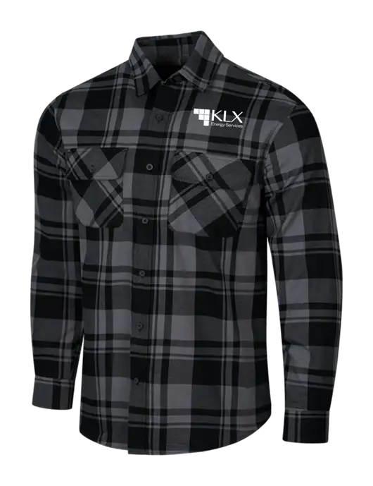 Medium Grey/Black Plaid Flannel Shirt w/KLX Logo