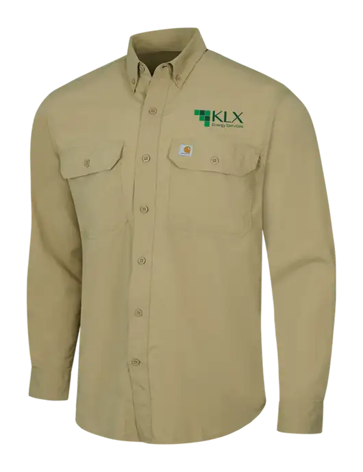 Carhartt Force Dark Tan Solid Long Sleeve Shirt w/KLX Logo
