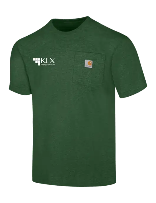 Carhartt Loose Fit Workwear Dark Green Heather Short Sleeve Pocket T-Shirt w/KLX Logo