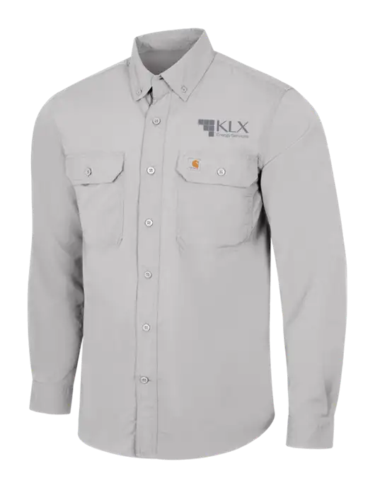 Carhartt Force Light Grey Solid Long Sleeve Shirt w/KLX Logo