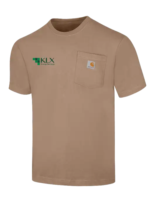 Carhartt Loose Fit Workwear Dark Tan Short Sleeve Pocket T-Shirt w/KLX Logo