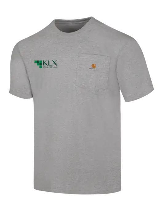Carhartt Loose Fit Workwear Light Grey Heather Short Sleeve Pocket T-Shirt w/KLX Logo