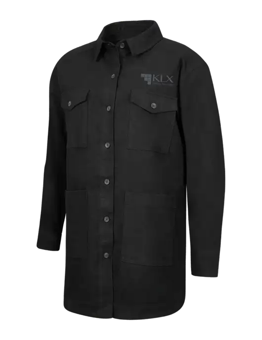 Mercer+Mettle Womens Black Long Sleeve Twill Overshirt w/KLX Logo