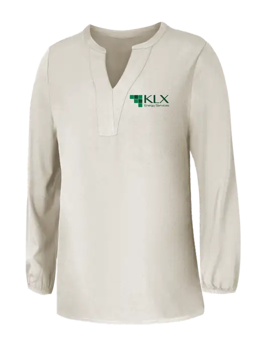 Mercer+Mettle Womens Ivory Stretch Crepe 3/4 Sleeve Blouse w/KLX Logo