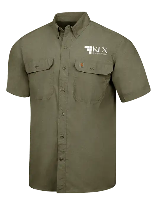 Carhartt Force Olive Green Solid Short Sleeve Shirt w/KLX Logo