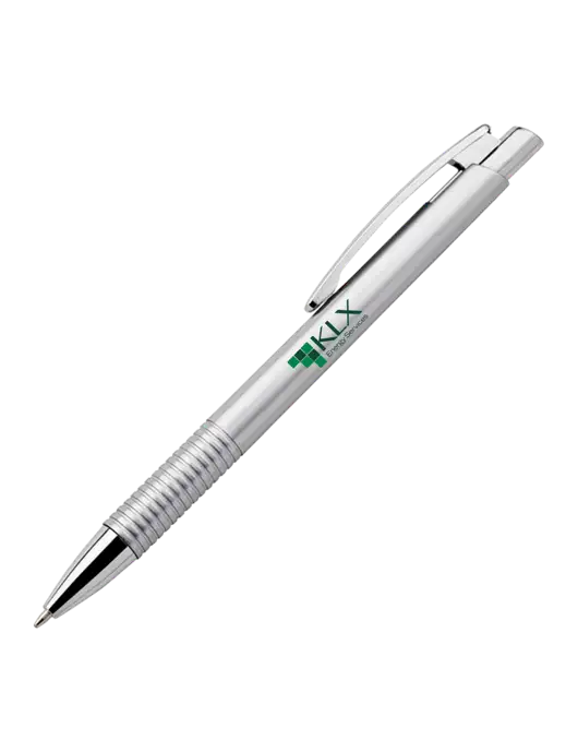 Malay Silver Ballpoint Pen - Blue Ink w/KLX Logo