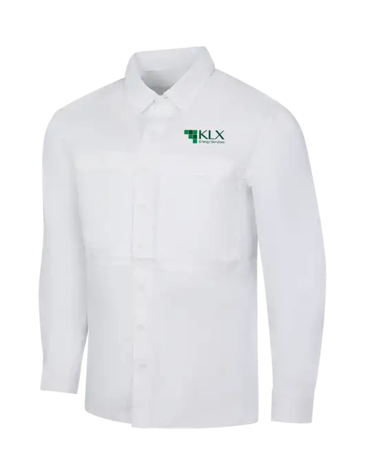 White Long Sleeve UV Daybreak Shirt w/KLX Logo