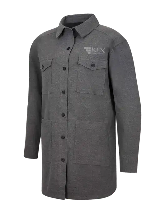 Mercer+Mettle Womens Medium Grey Heather Long Sleeve Twill Overshirt w/KLX Logo