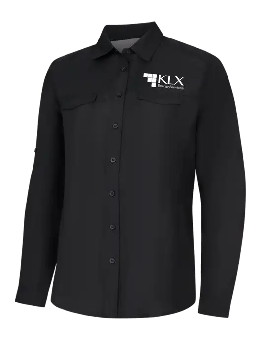 Womens Black Long Sleeve UV Daybreak Shirt w/KLX Logo