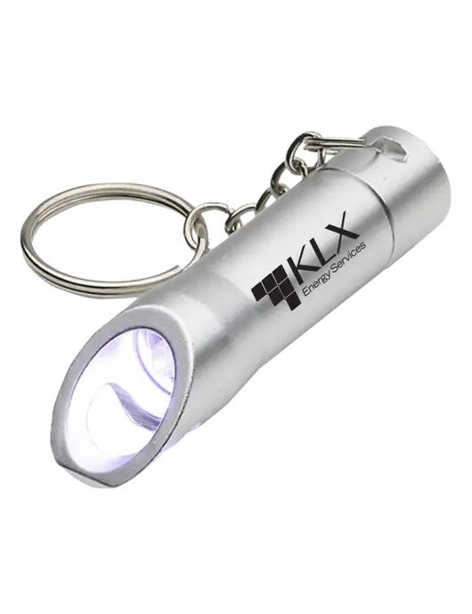 Silver Pocket LED Flashlight with Bottle Opener & Keychain w/KLX Logo