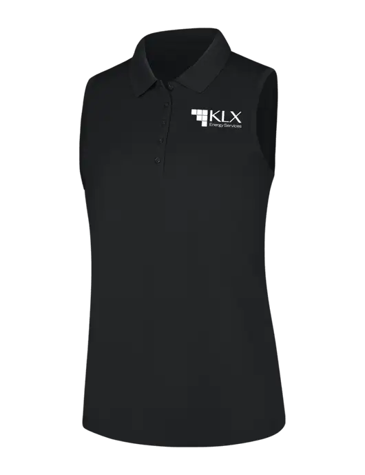 Womens Black Dry Zone UV Micro-Mesh Sleeveless Polo w/KLX Logo